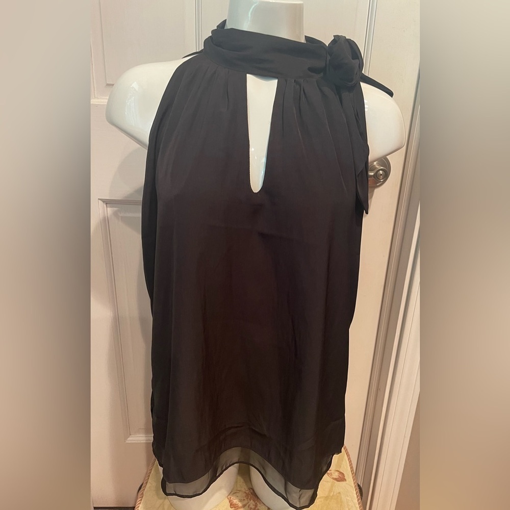 Lola & Sophie M Black Sleeveless Cut Out Blouse